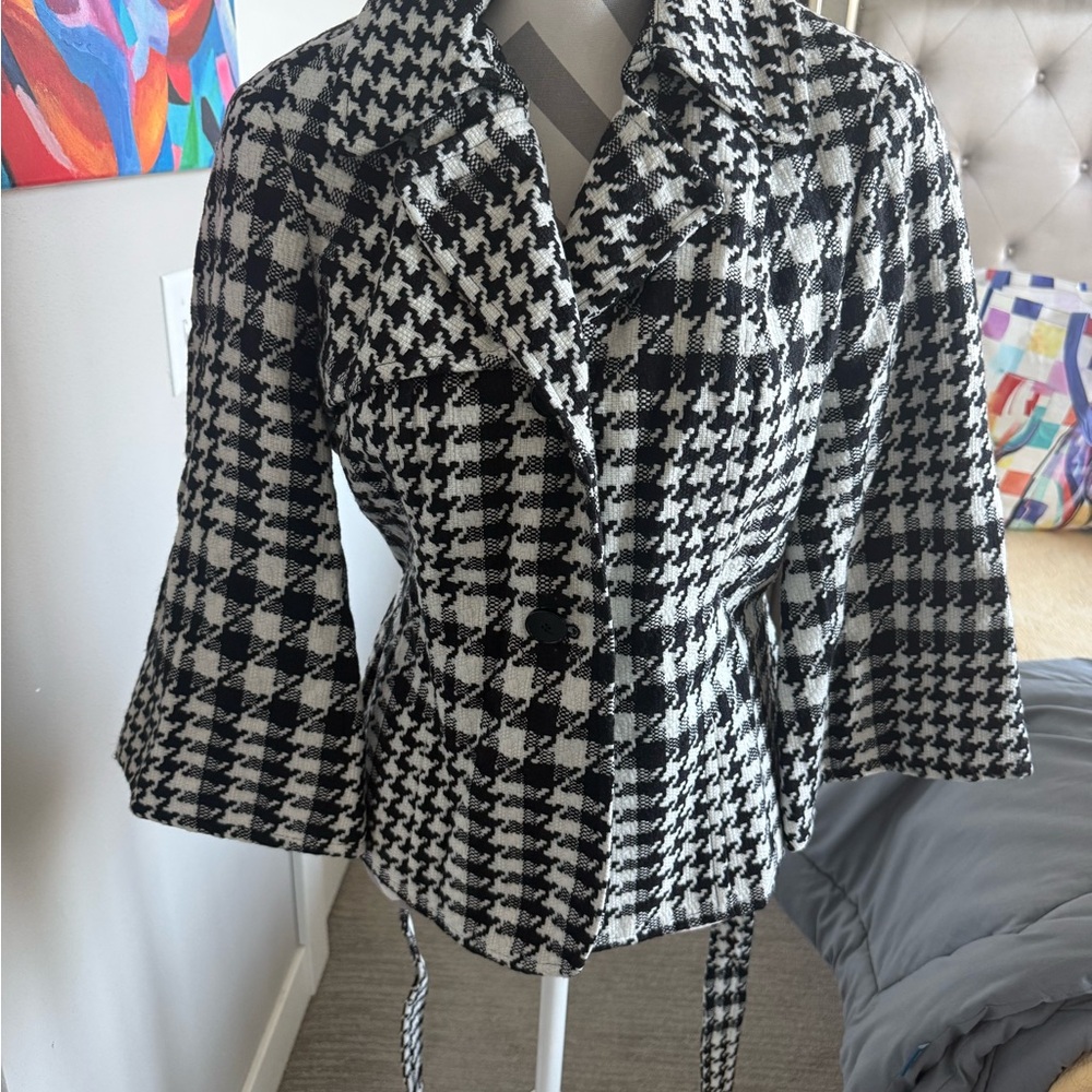 East 5th Black and White Houndstooth Blazer